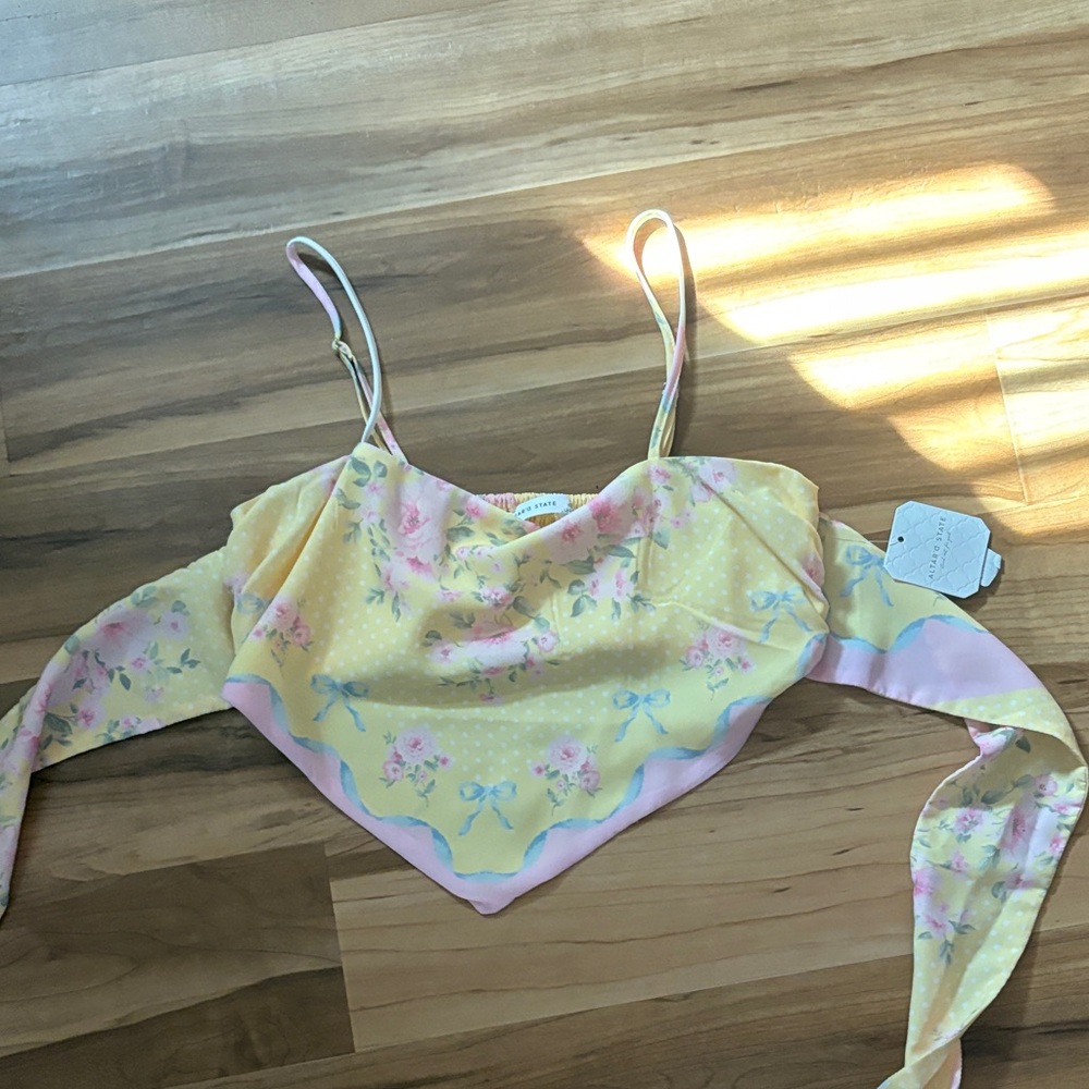 Altar'd State Yellow and Pink Floral Camisole
